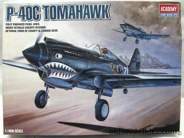 Academy 1/48 Curtiss P-40C Tomahawk - AVG 1st Pursuit Squadron Leader Robert H. Neale 'Adam and Eves' June 1942  /  AVG 3rd PS Charles Older 'Hell's Angels' May 1942, 2182 plastic model kit